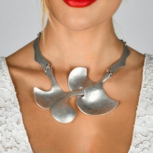 hammered, silver-plated handmade necklace,boho style,necklace length 23 inches