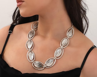 Handmade Silver Plated Boho Necklace for Women