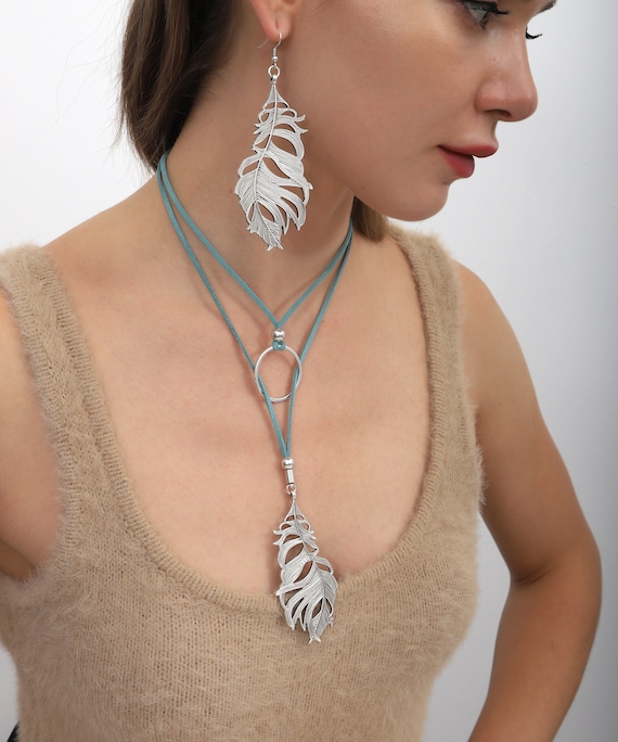 Collier Et Boucles D'oreilles Déclaration Style Bohème - Ensemble Bijoux Fantaisie Neuf Avec étiquettes