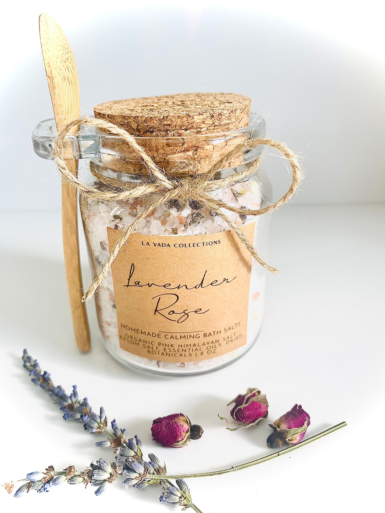 Calming Bath Salt in Jar With Wooden Spoon Gift Set Etsy