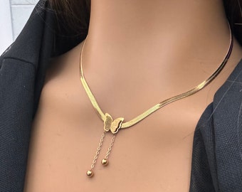 Gold Necklace,Butterfly Necklace, Jewelry Necklace , Women’s Jewelry