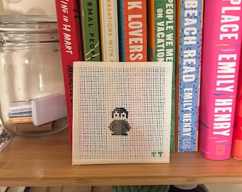 Mini penguin needlepoint canvas
