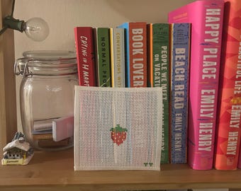 Mini strawberry needlepoint canvas