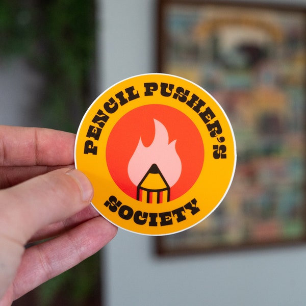 Pencil Pusher Society | Vinyl weatherproof sticker