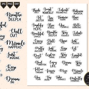 Adesivi motivazionali stampabili Download istantaneo png jpg svg dxf