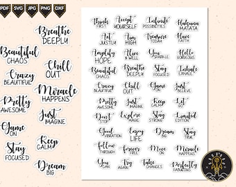 Printable Motivational Quote Stickers Instant Download Png Jpg Svg Dxf