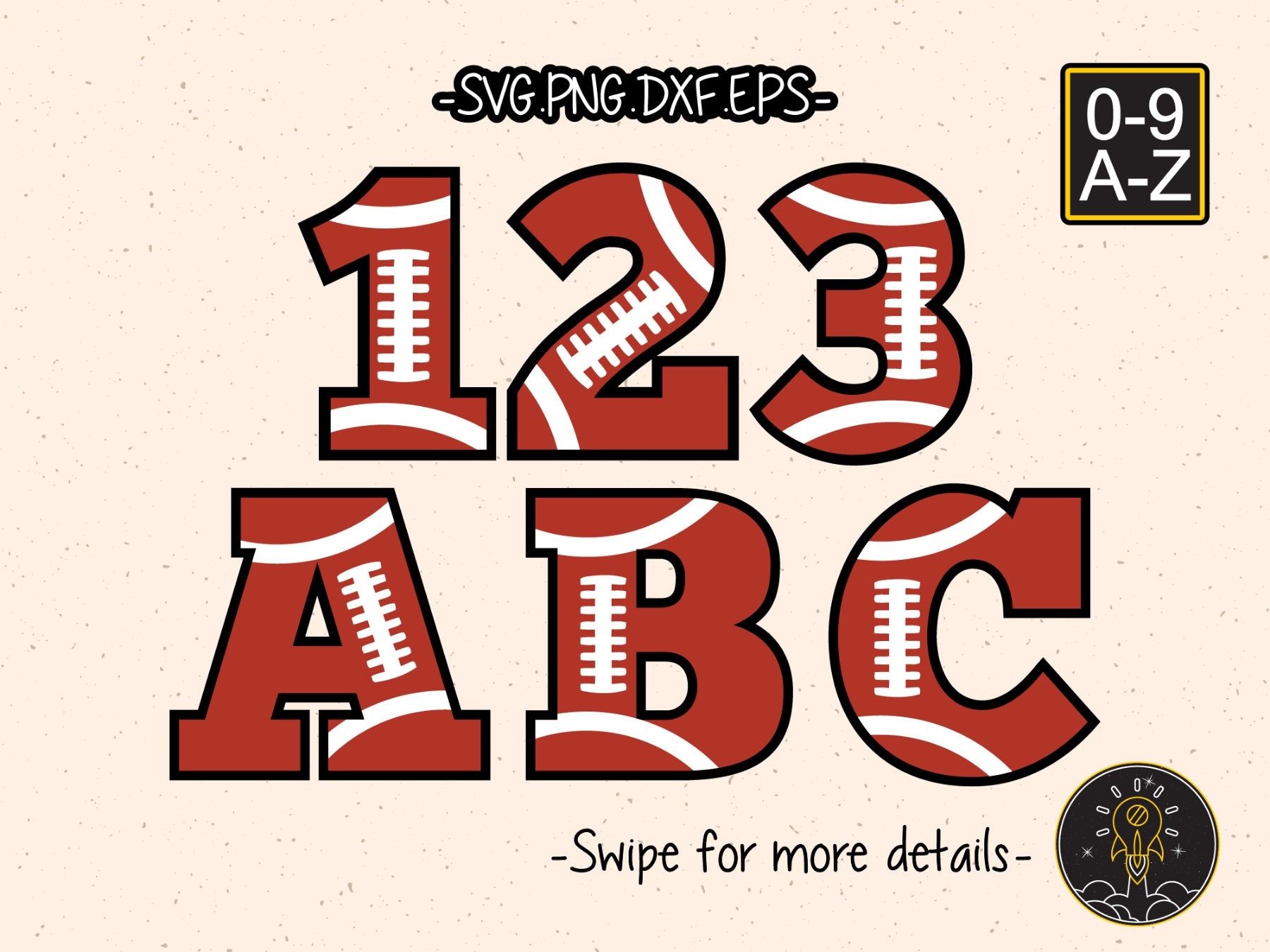 American Football Team Numbers Letter Font Alphabet Lettering - Etsy