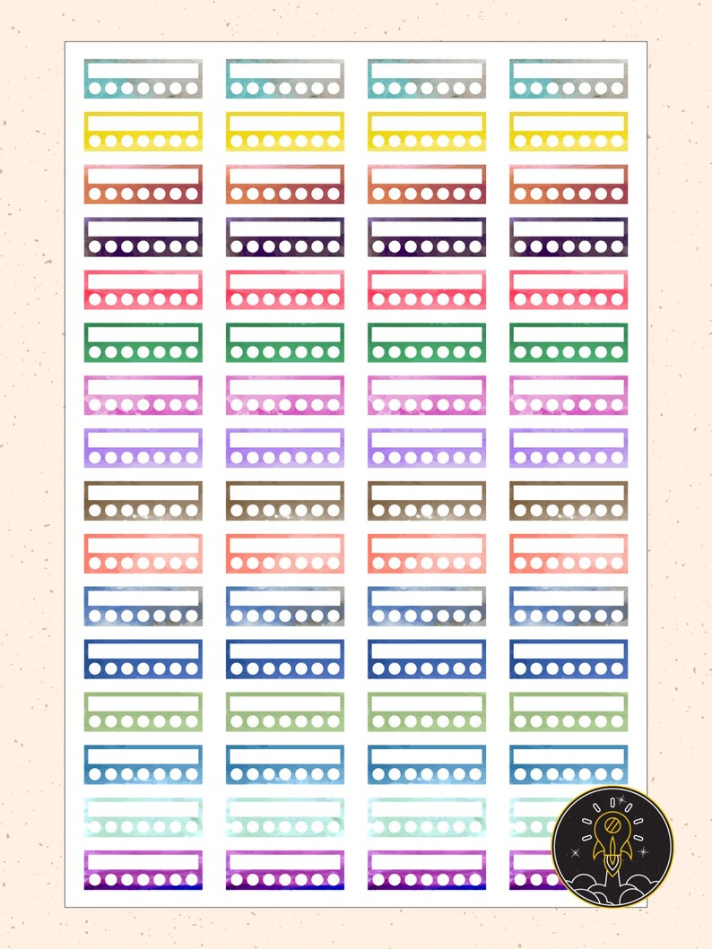 Habit Tracker Printable PDF Stickers SVG Watercolor Blank Planner - Etsy