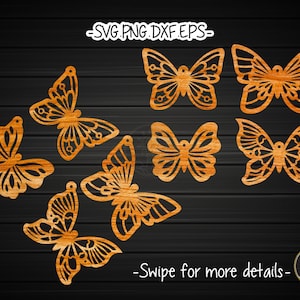 Butterfly Earring Template SVG Laser Cut File | Acrylic Wood Leather Earring