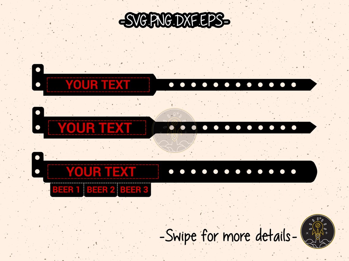 Entrance Bracelets Event Entry Wristbands Template SVG Laser Etsy