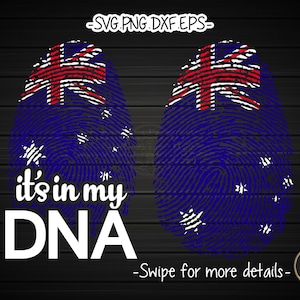 Australia Flag DNA Fingerprint SVG Cut File Cricut Clipart