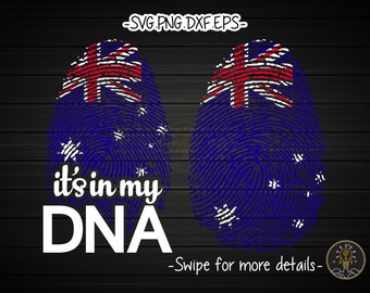 Australia Flag DNA Fingerprint SVG Cut File Cricut Clipart