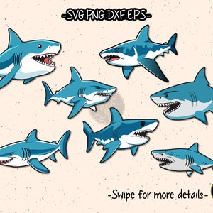 Cute Shark SVG Cut File Cricut Clipart