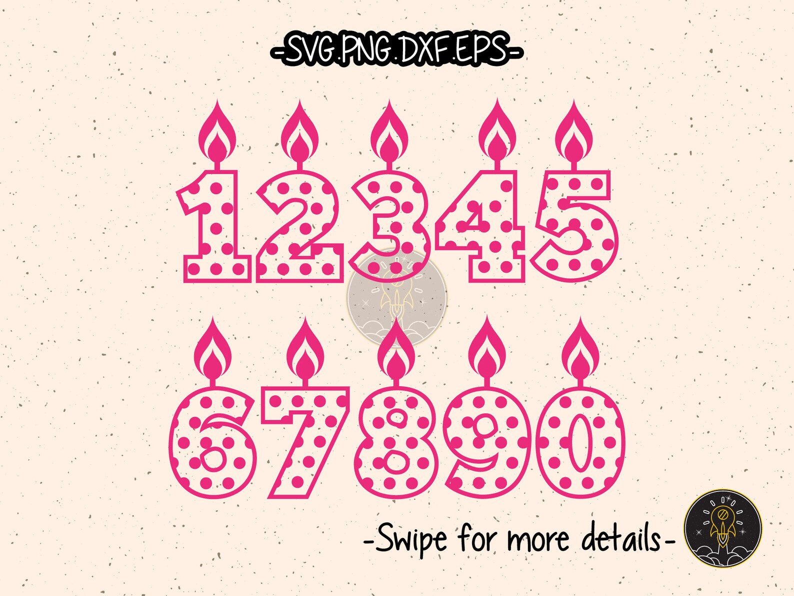 Birthday Party Candle Number SVG Cut File Vector Cricut - Etsy