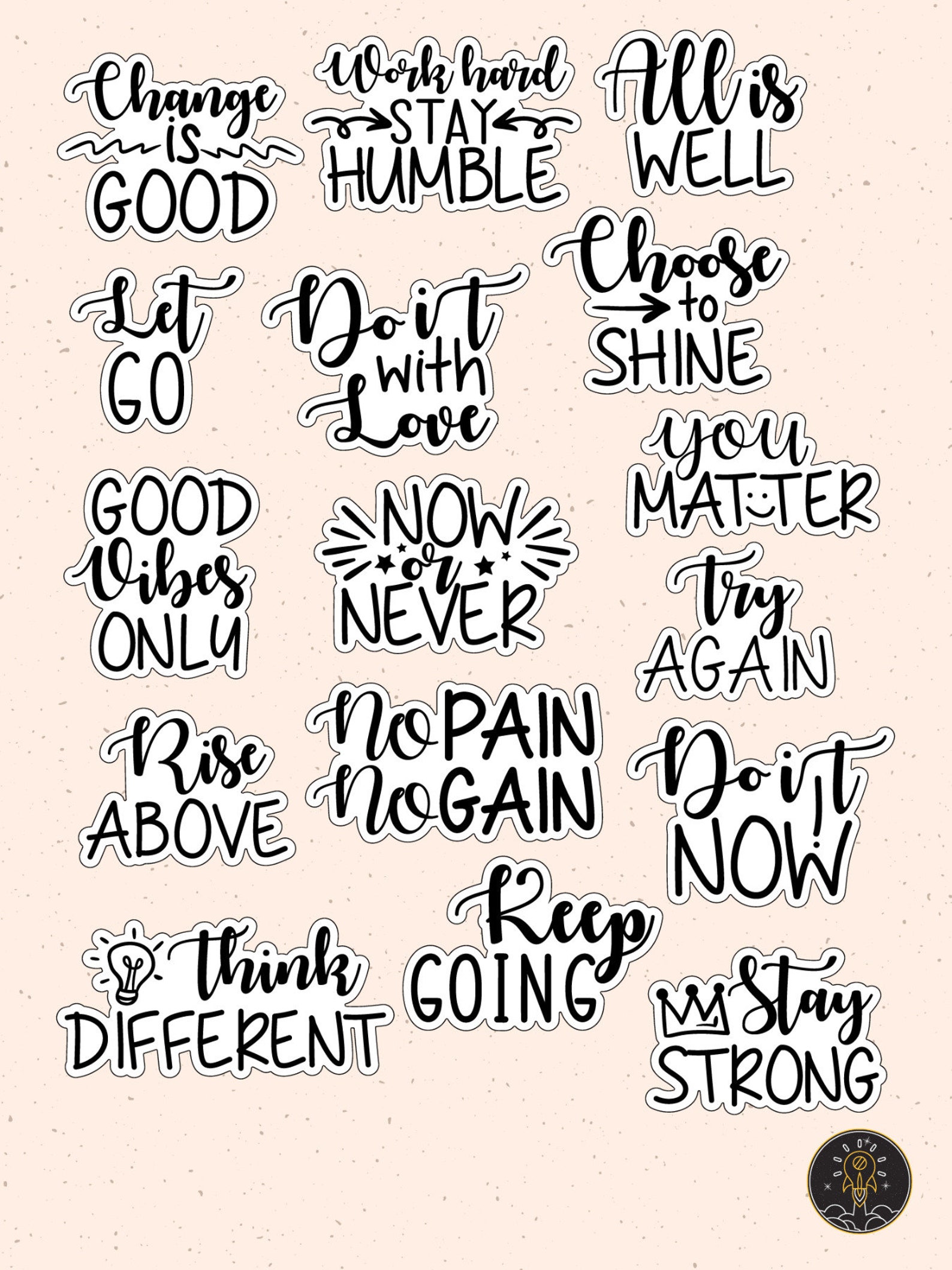 Printable Planner Motivational Quote Stickers Instant Download Etsy
