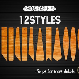 Long Thin Earring Template SVG Laser Cut File | Wood Leather Earring