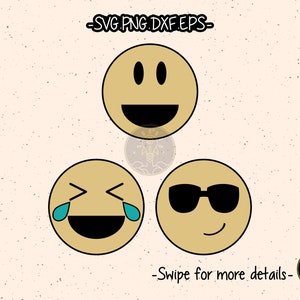 Vintage Retro Emoji Face Bundle SVG Cricut Cut File Clipart - Etsy
