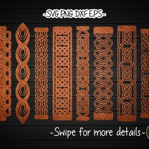 Celtic Leather Cuff Bracelet SVG Template Laser Cut File
