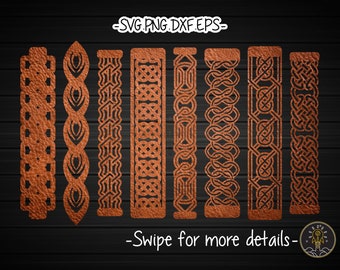 Celtic Leather Cuff Bracelet SVG Template Laser Cut File
