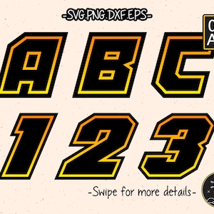 Motocross Supercross Racing Nascar Zahl Buchstabe Alphabet SVG Schnittdatei Cricut Clipart
