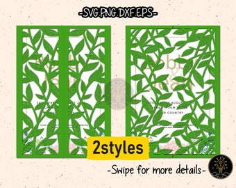 Leaf Floral Gate Fold Wedding Invitation Template SVG Laser Cut File Cricut