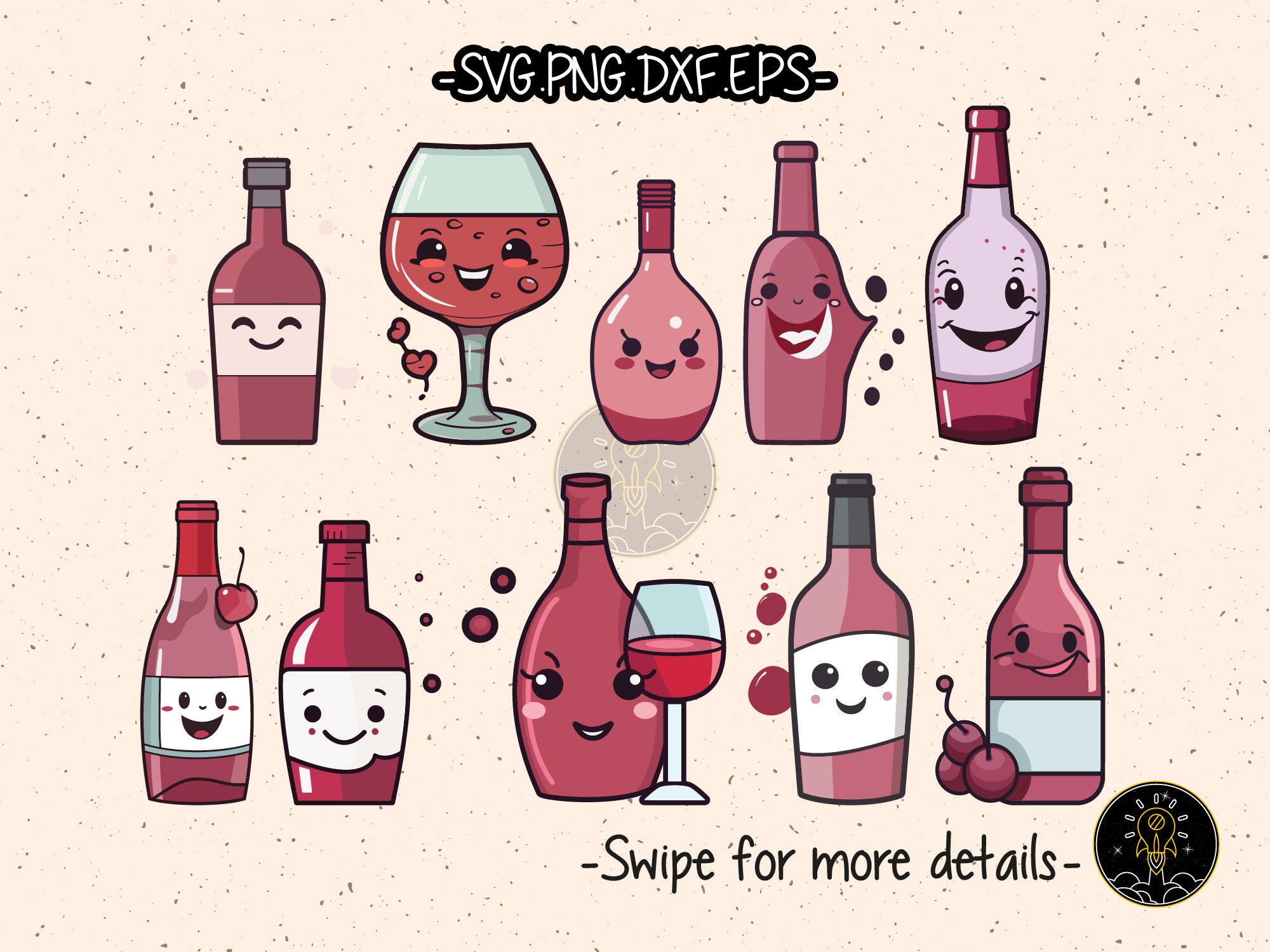Cute Wine Clipart SVG, Cricut Cut File (digital Download) - Etsy