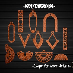Simple Geometric Earring Template SVG Laser Cut File | Wood Leather Earring