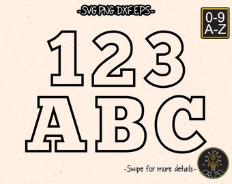 Contorno Numero Lettera Carattere Alfabeto SVG Cricut Cut File Clipart