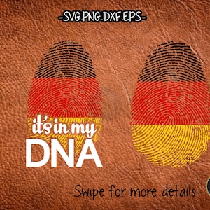 German Germany In My DNA Fingerprint SVG Laser Cut File Cricut Clipart