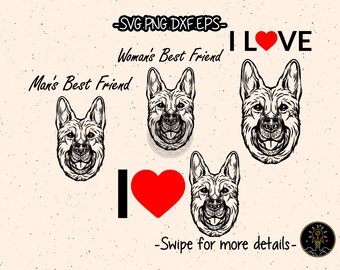 German Shepherd SVG Dog Breed Cut File Cricut Clipart
