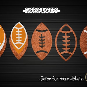 American Football Earring Template SVG Laser Cut File | Leather Wood Earring