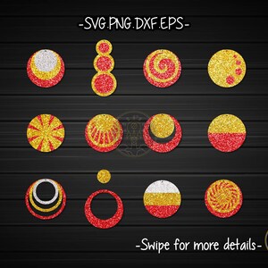 Circle Stacked Earring Template SVG Laser Cut File | Wood Leather Earring