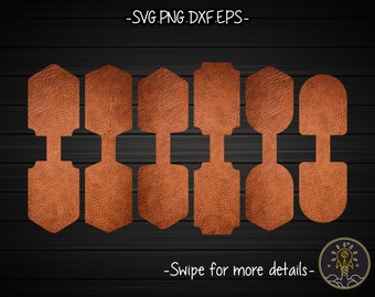 Leather Keychain Key Fob Template SVG Laser Cut File