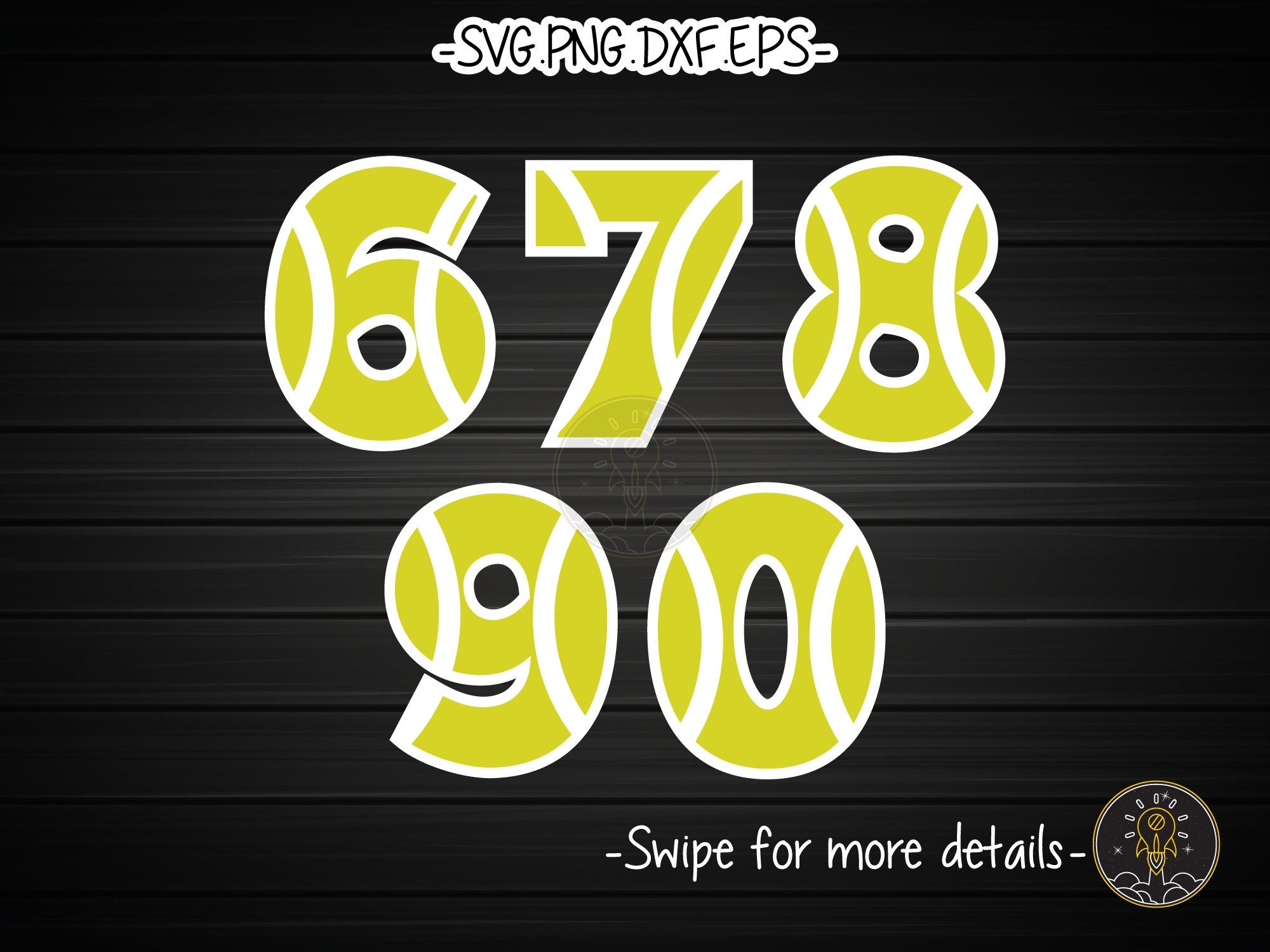 Tennis Ball Team Numbers Letter Font Alphabet SVG Cricut Cut Etsy