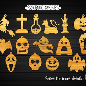 Halloween Scary Earring Template SVG Laser Cut File | Leather Wood Earring