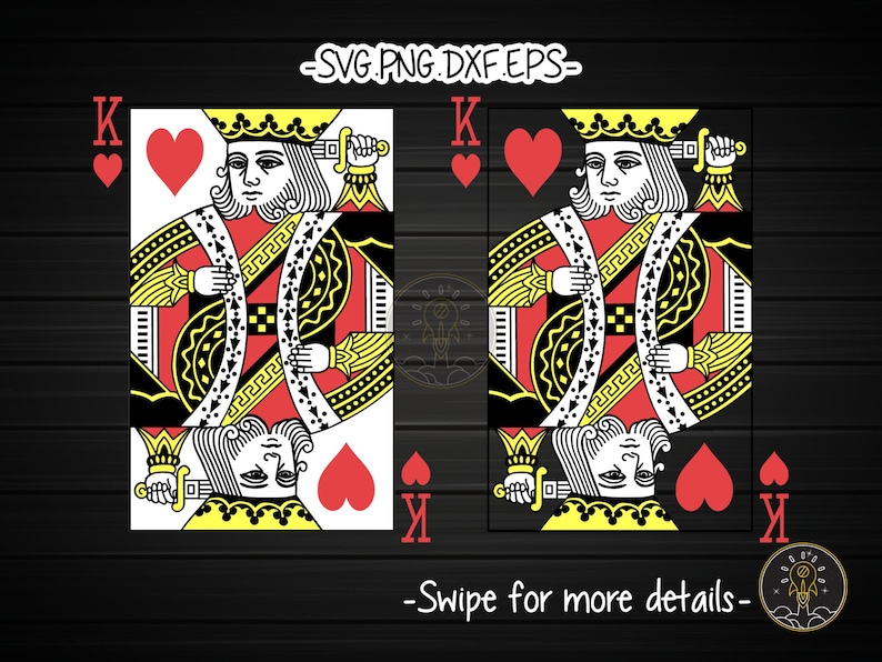 King of Hearts SVG Playing Cards Cut File Cricut Clipart Etsy