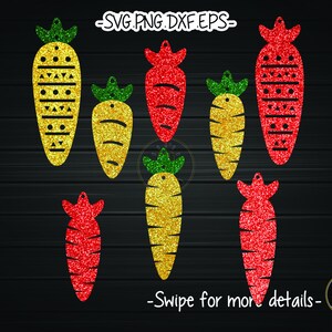 Carrot Earring Template SVG Laser Cut File | Leather Wood Earring