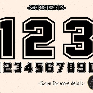 Jersey Sports Team Numbers SVG Cricut Cut File Clipart