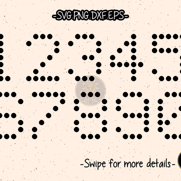 Dot Number SVG Cut File Cricut Clipart