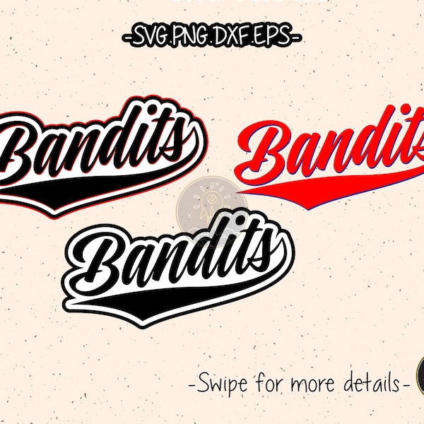 Bandits Baseball SVG Cut File Cricut Clipart