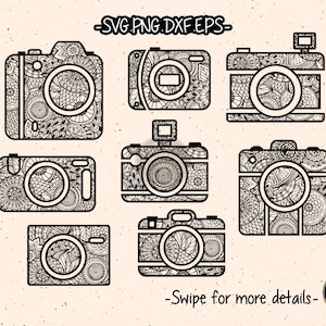 Photography Photographer Camera Zentangle SVG Laser Cut File Cricut