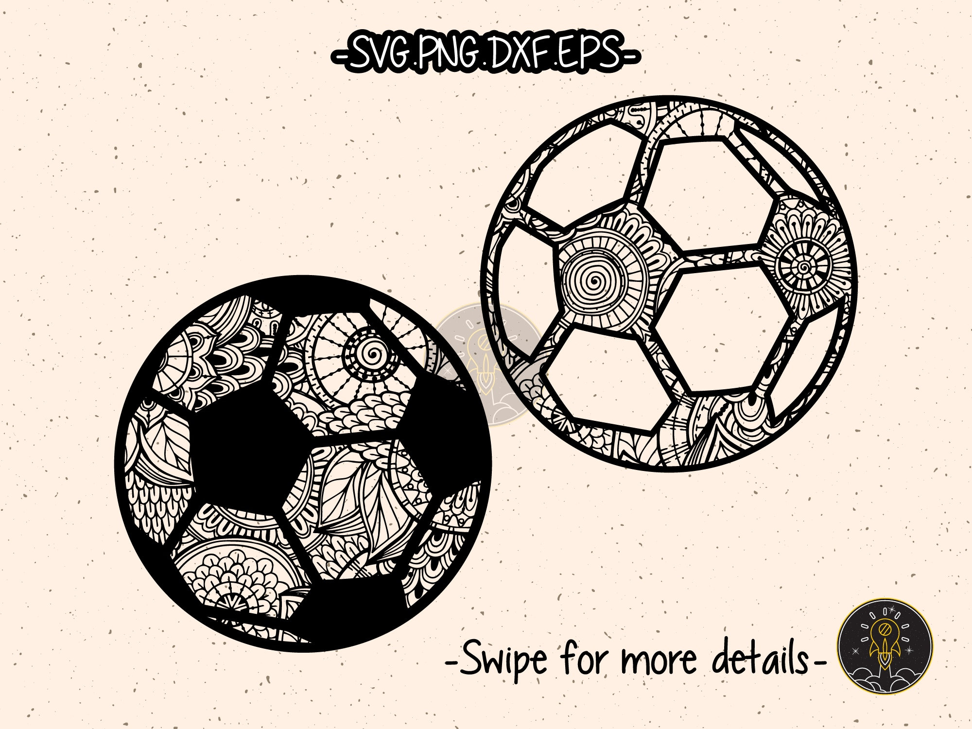 Soccer Football Mandala Zentangle SVG Laser Cut File CNC Etsy Canada