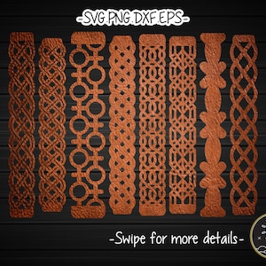 Celtic Leather Cuff Bracelet Template SVG Laser Cut File