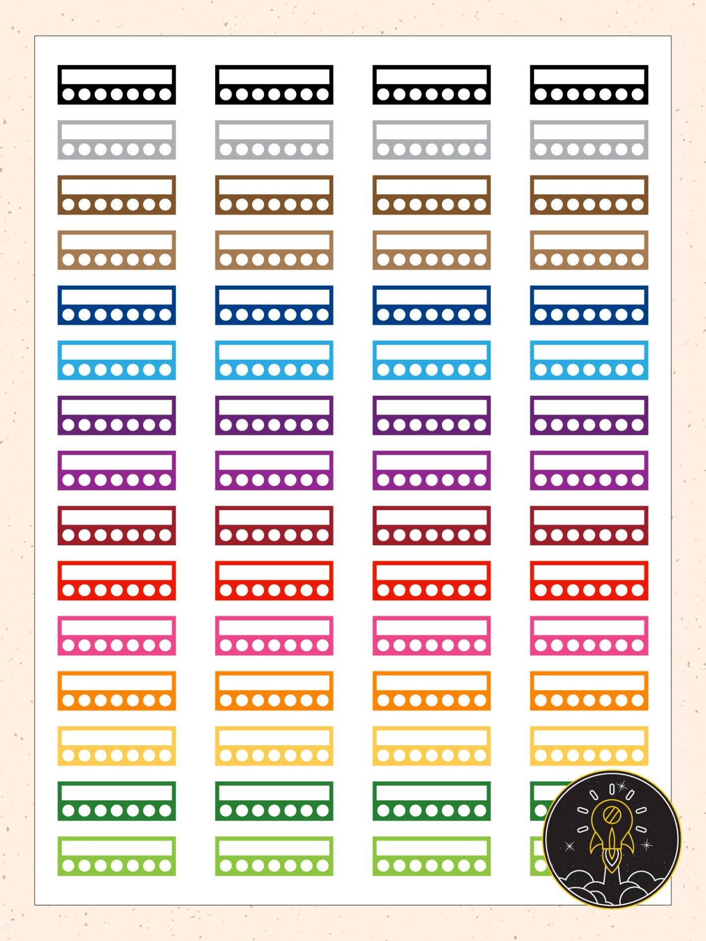 Habit Tracker Stickers Printable SVG Blank Planner - Etsy