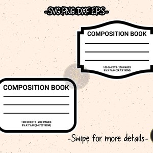 Compostition Notebook Label Tumblers Sublimation Water Slide SVG Cricut ...