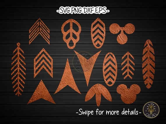 Teardrop Earrings SVG DXF PNG - Leaf Earrings Cut Files