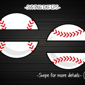 Split Baseball Team SVG Cut File Cricut Clipart
