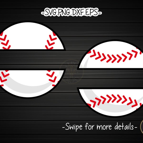 Split Baseball Team SVG Cut File Cricut Clipart