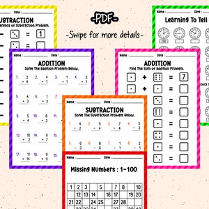 First Grade Math Counting Worksheets PDF