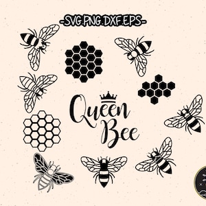Queen Bee SVG Cricut Cut File Clipart